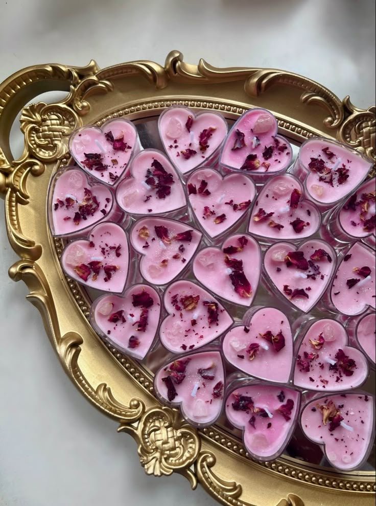 6 Rose Glow Heart Tealights